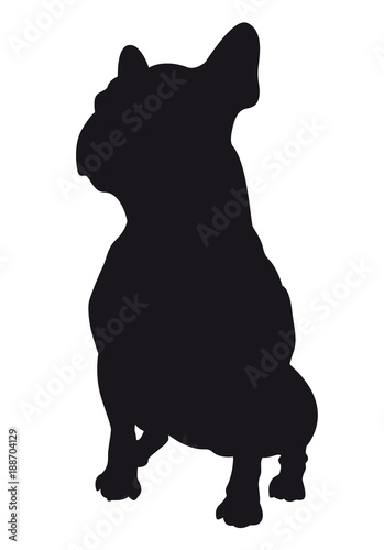 French Bulldog - Vector black dog silhouette isolated
