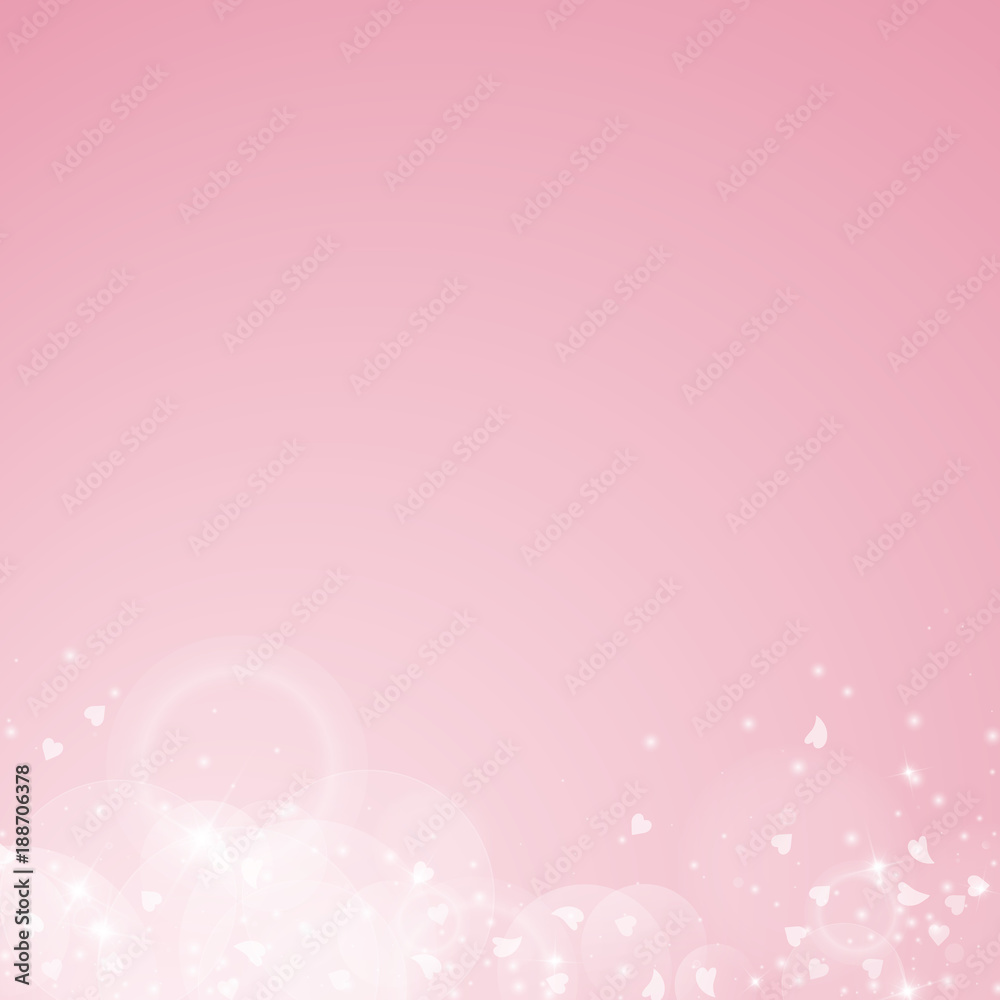 Falling hearts valentine background. Abstract bottom on pink background. Falling hearts valentines day admirable design. Vector illustration.