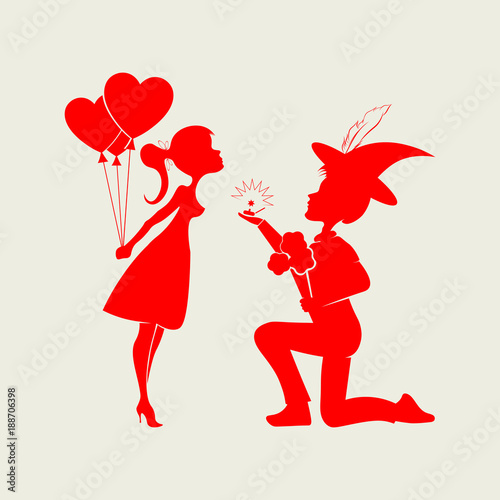 silhouette of a boy and a girl