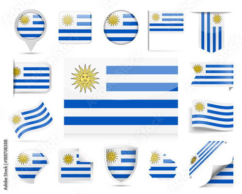 Uruguay Flag Vector Set