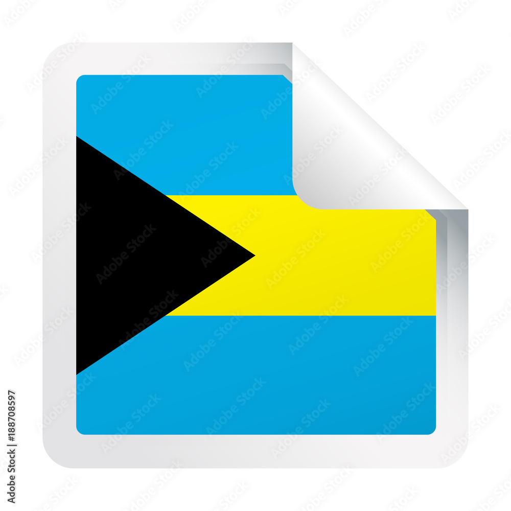Bahamas Flag Vector Square Corner Paper Icon Bahamas Flag Vector Square Corner Paper Icon