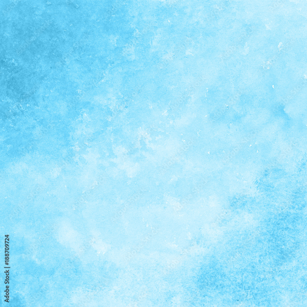 bright blue watercolor texture background, hand painted