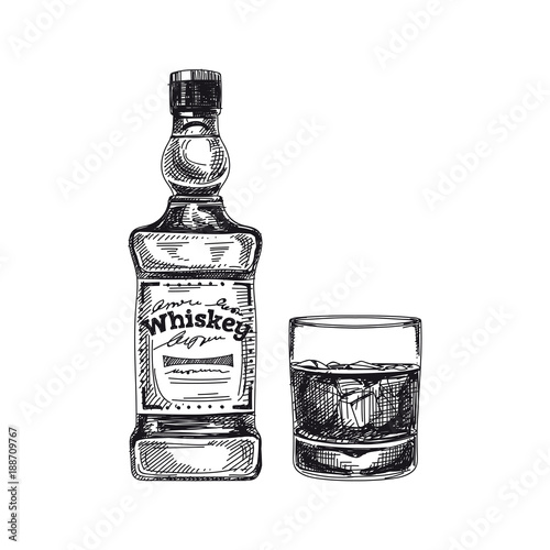 Beautiful vector hand drawn beverage Illustration.  