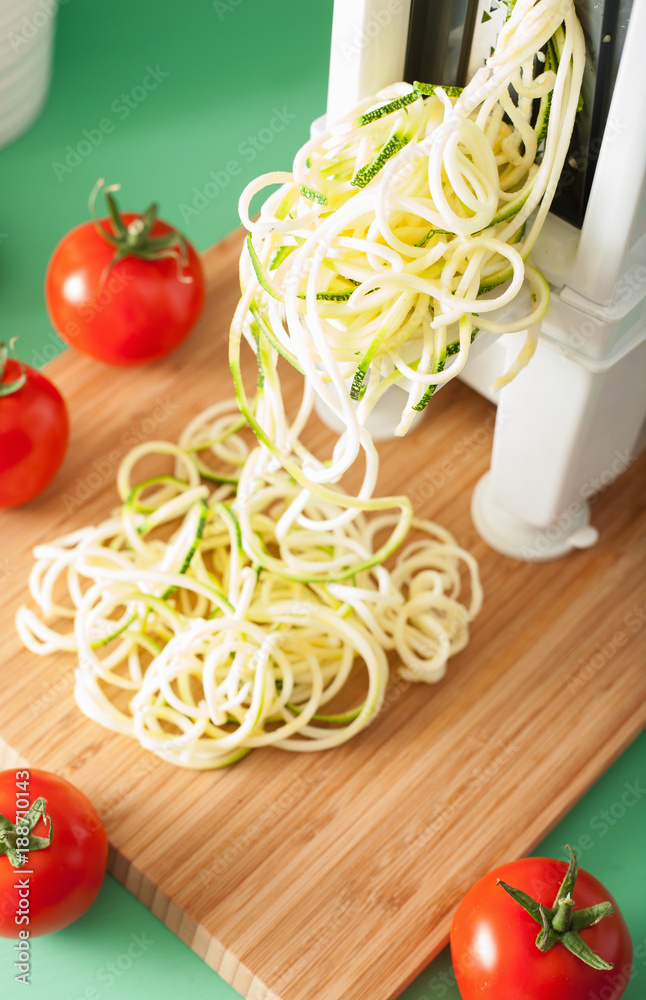 spiralizing courgette raw vegetable with spiralizer spiralizing courgette raw vegetable with spiralizer
