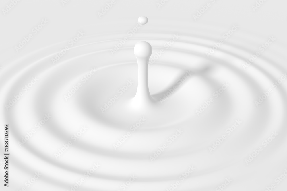 Drop falling into cream or milk Drop falling into cream or milk