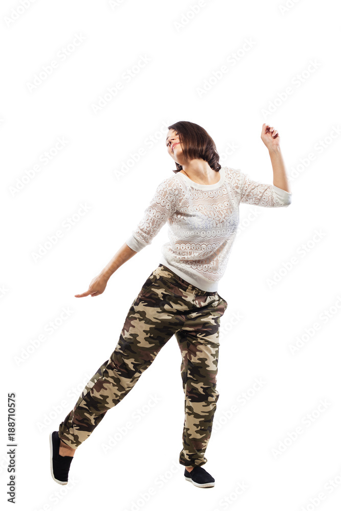 dancing girl in camouflage pants dancing girl in camouflage pants