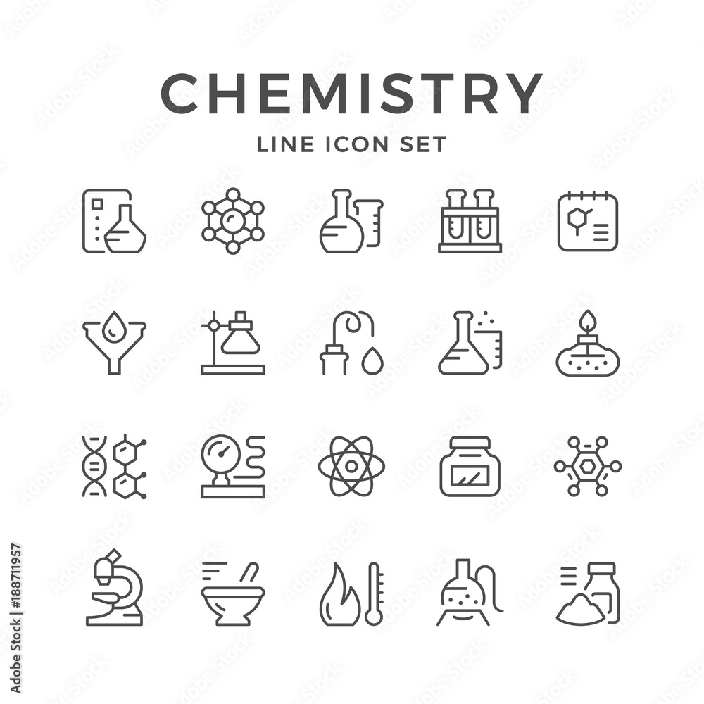 Set line icons of chemistry Set line icons of chemistry