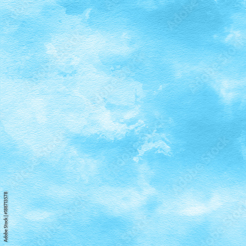 bright blue watercolor texture background  hand painted