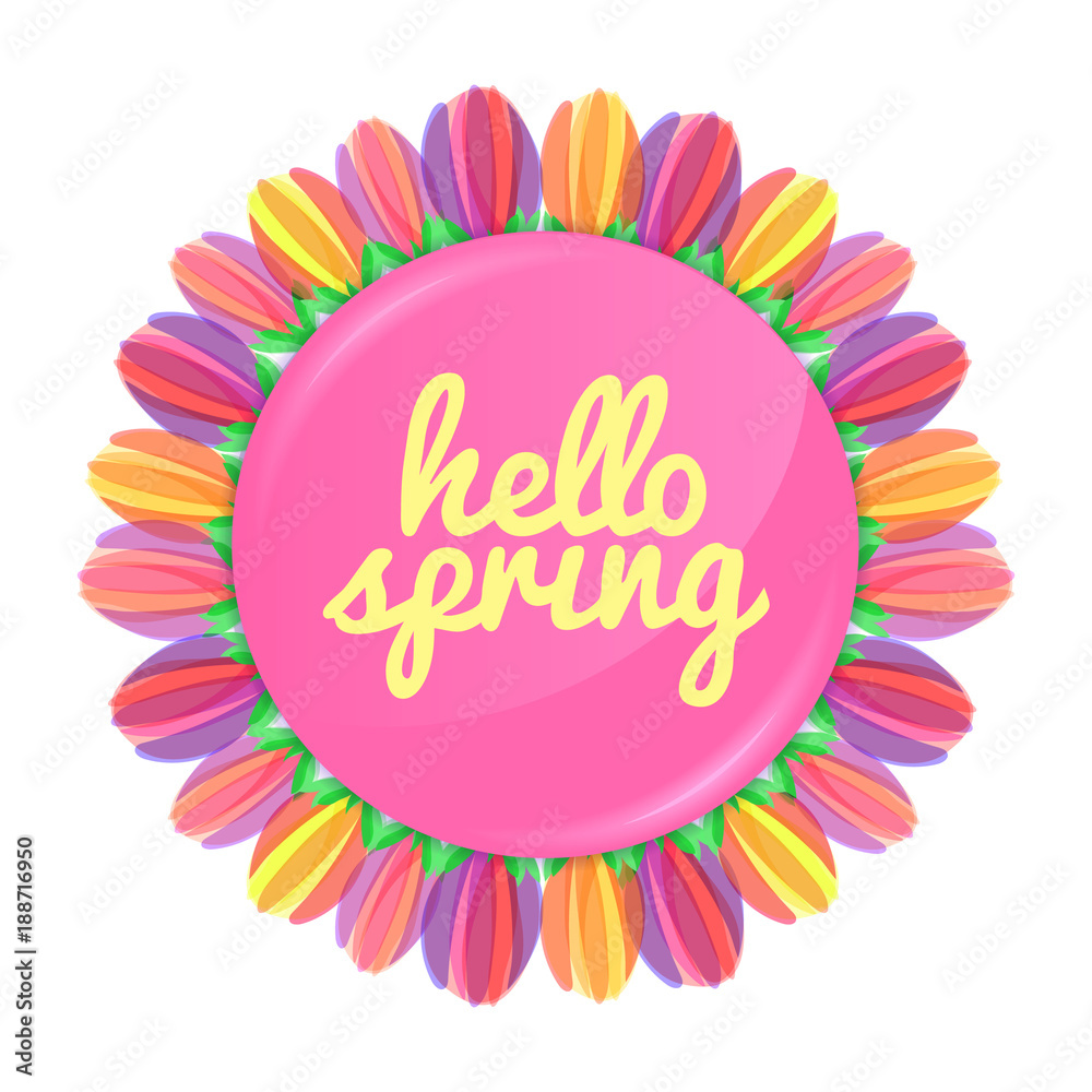 Hello spring concept banner with flowers. Hello spring concept banner with flowers.