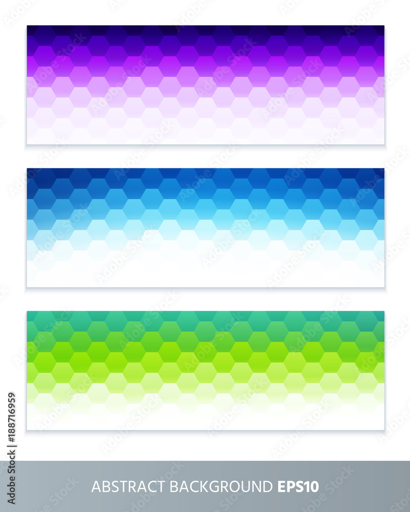 Fototapeta premium Polygon background with a pattern of hexagons. Set banners.