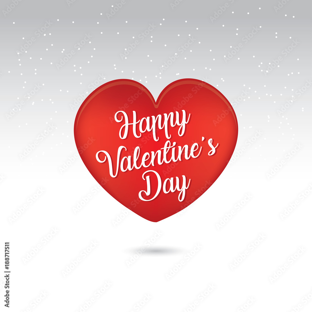 Happy Valentine's day 3d greeting card on gradient background