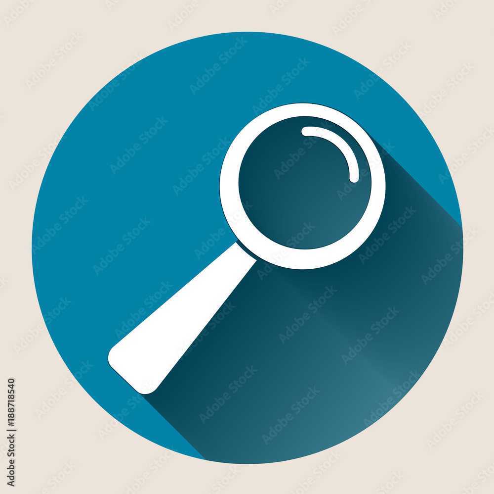 Magnifying glass icon flat In the circle beautiful Magnifying glass icon flat In the circle beautiful