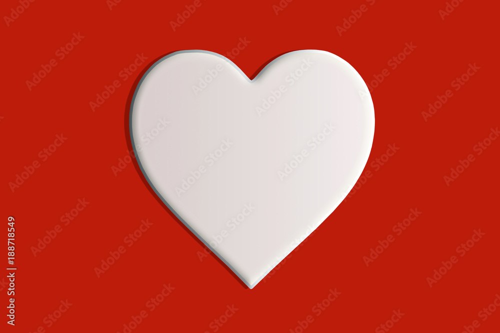 Valentines Day heart on red background