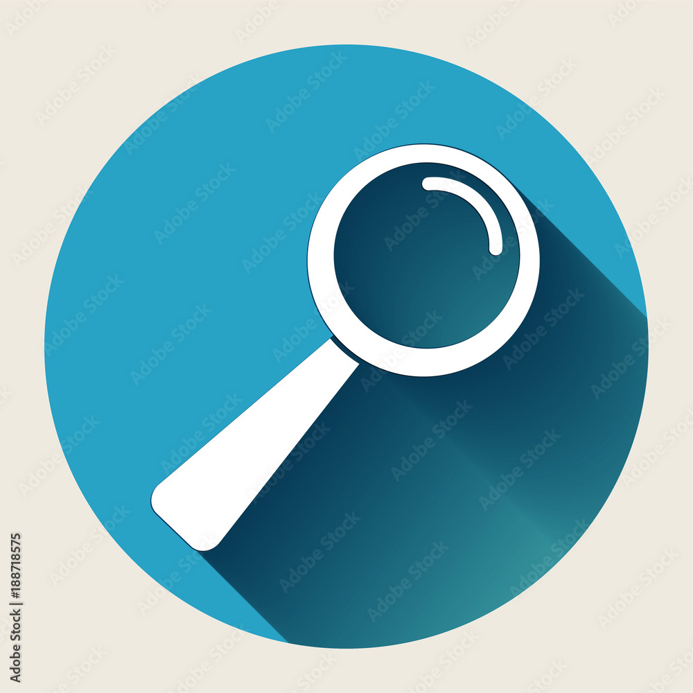 Magnifying glass icon flat In the circle beautiful Magnifying glass icon flat In the circle beautiful