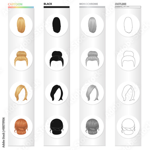 Wig, hairdresser, salon, and other web icon in cartoon style.Salon, beauty, model, icons in set collection.