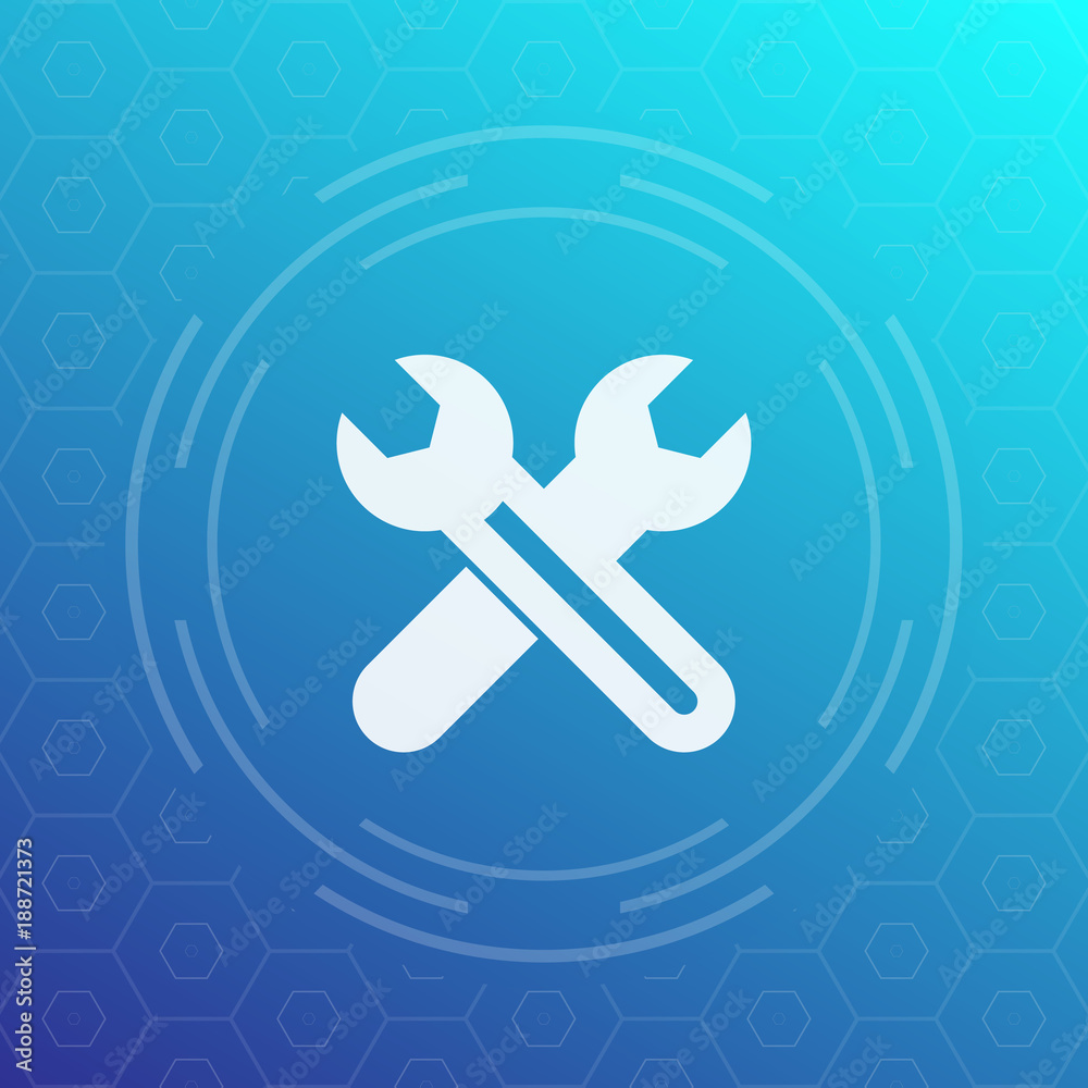 crossed wrenches icon, service, repair symbol crossed wrenches icon, service, repair symbol