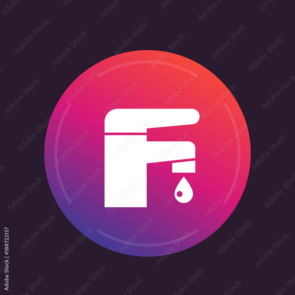 Faucet vector round icon Faucet vector round icon
