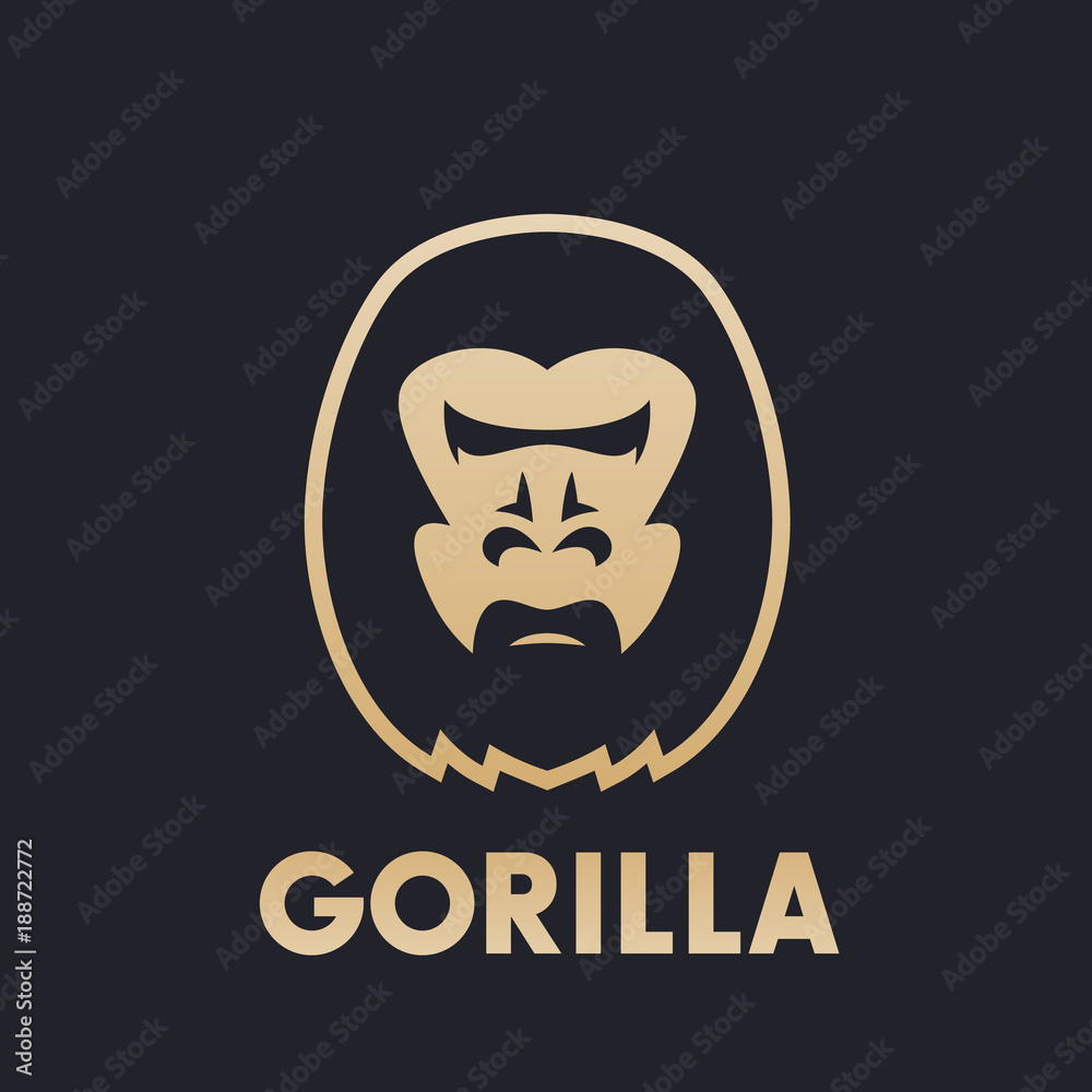gorilla head logo concept
