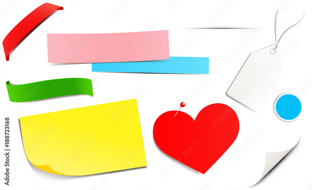 Papier Set Bunt - Banner, Zettel, Etiketten, Banderole, Aufkleber Stock  Vector | Adobe Stock