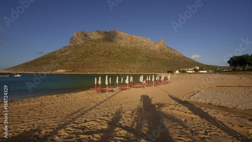 Teenager In Pink Bikini On Beach; Falasarna To Stavros; Stavros, Crete, Greece photo