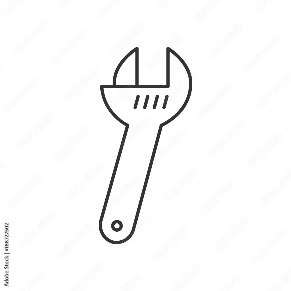 Adjustable wrench outline icon