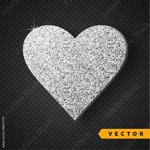 Obraz na płótnie Vector Silver sparkles heart. Valentines Day Vector Sparkles and Glitters. Holiday Design. w salonie