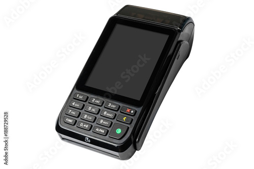 POS payment terminal isolated on white