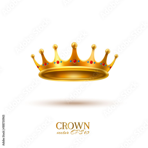 Vector realistic 3d golden crown