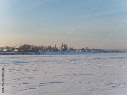 wide frozen river