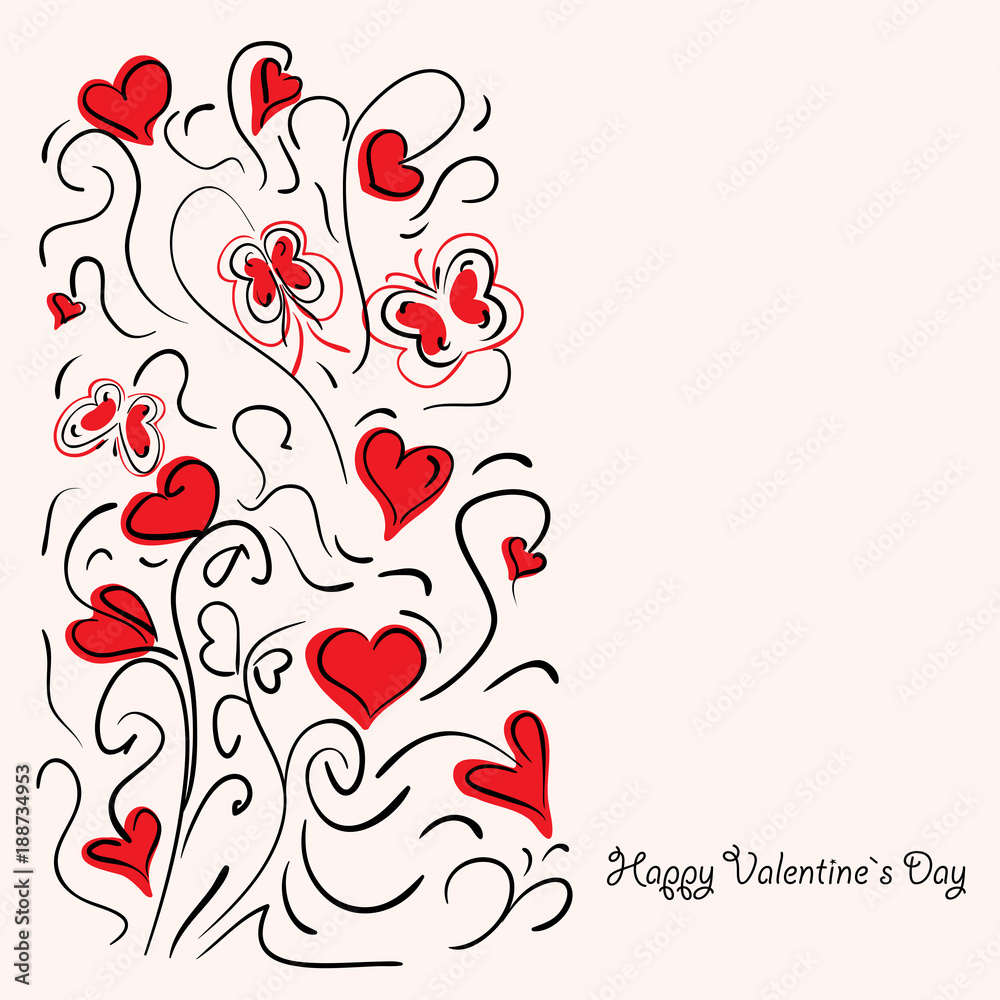 Happy Valentine's day vector card and lettering. Happy Valentine's day vector card and lettering.