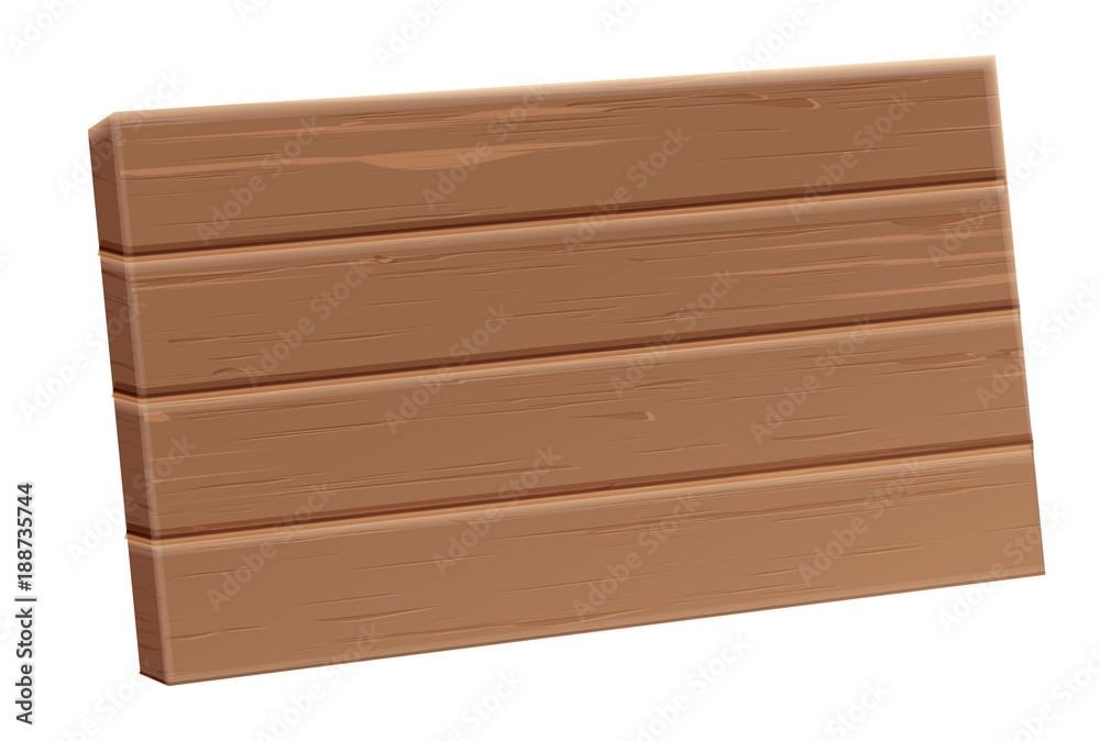 Vector realistic 3d wooden plank, sighboard