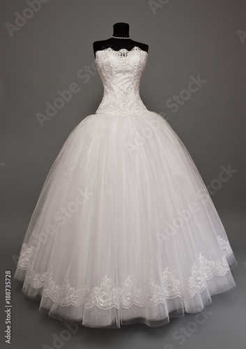 White Wedding dress on a mannequin