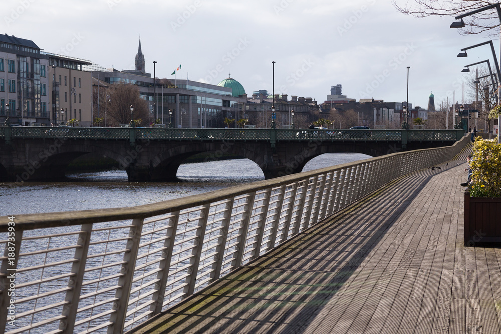 Naklejka premium The Millennium Boardwalk in Dublin City, Ireland