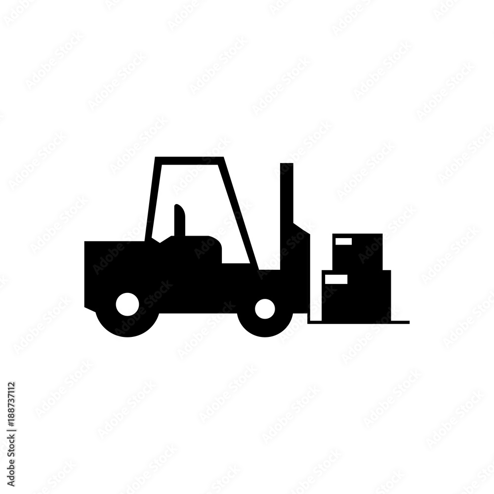 Naklejka premium Fast shipping delivery truck icon. Vector symbol in flat style.