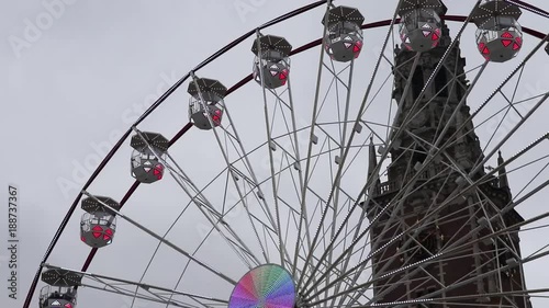 Ferris wheel in Leuven, Belgium, closeup