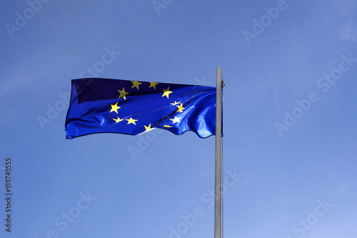 Flag of European Union on a flagpole