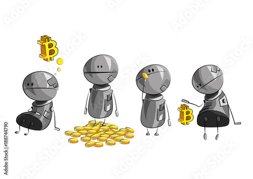 bitcoin illustration cartoon