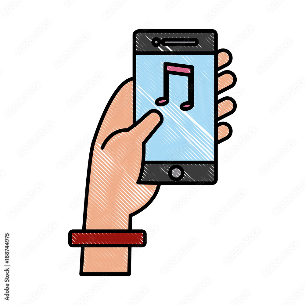 Hand with smartphone icon vector illustration graphic design Hand with smartphone icon vector illustration graphic design