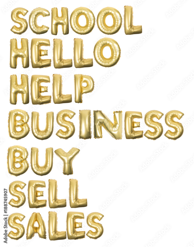 Golden Inflatable words