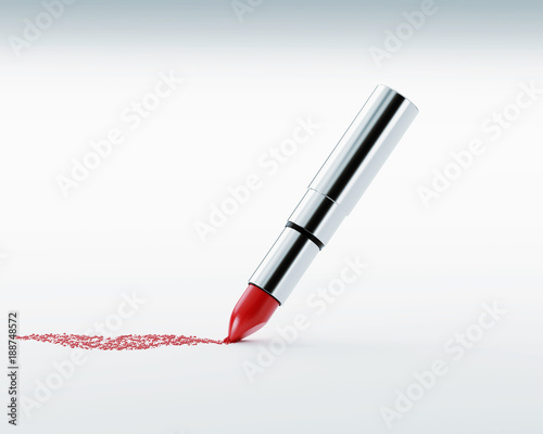 Принти на полотні red lipstick draws her lips