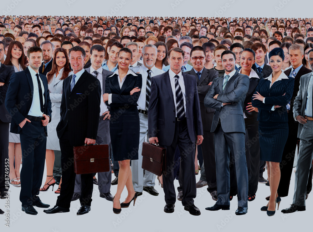 Fototapeta premium Large group of people full length isolated on white