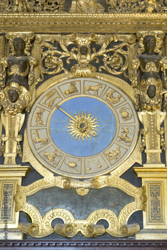 Gold astrological clock in the Doge's Palace, Venice, 2017. Gold astrological clock in the Doge's Palace, Venice, 2017.