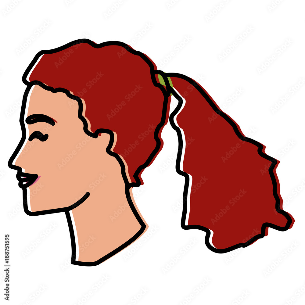 Woman head silhouette icon vector illustration graphic design