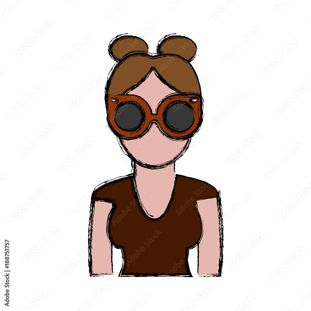 hipster woman icon