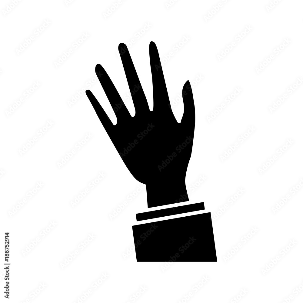 Obraz premium Hand with palm open icon vector illustration graphic design