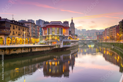view of ribera market at morning in Bilbao, Spain photo