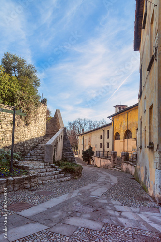 Castle on the hill Cidneo in Brescia, Italy