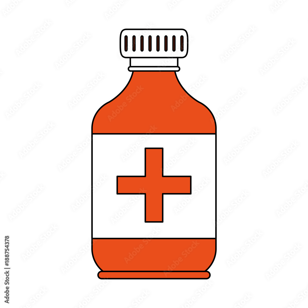 Fototapeta premium Medicine bottle isolated icon vector illustration graphic design