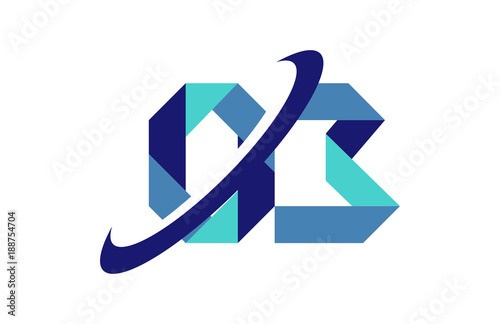 OB Ellipse Swoosh Ribbon Letter Logo