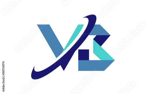 VB Ellipse Swoosh Ribbon Letter Logo